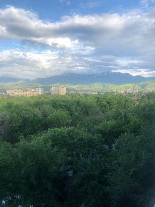 Cozy Three-Room Apartment With Mountain View Almatî Exterior foto